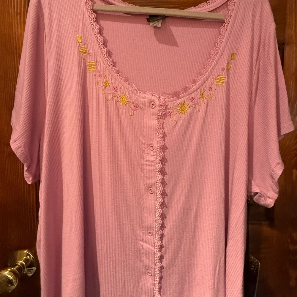 Disney Pink Floral Embroidered Blouse